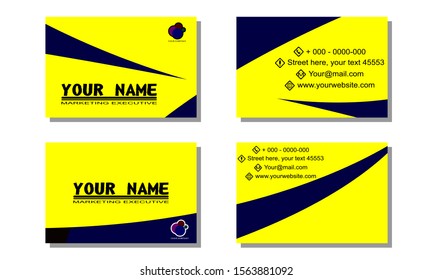 Set of 2 double-sided business template with patriotism emblem