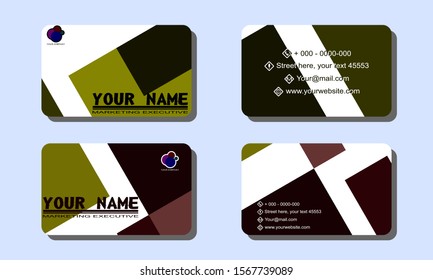 Set of 2 double-sided business template with abstract background and creative color