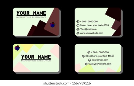 Set of 2 double-sided business template with abstract background. modern design