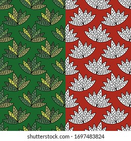 Conjunto con 2 cactus dibujados. Verde y blanco. Cactus en el desierto. Ilustración vectorial para diseño web o impresión.