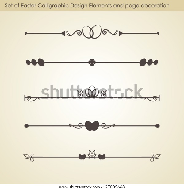Set 2 of Easter Calligraphic Design Elements\
and page decoration