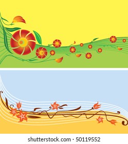 Set of 2 floral borders