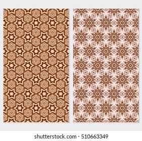 set of 2 floral seamless pattern. abstract geometry shape. vector illustration. modern ornament. for design wedding invitation, background, wallpaper, greeting card
