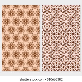 set of 2 floral seamless pattern. abstract geometry shape. vector illustration. modern ornament. for design wedding invitation, background, wallpaper, greeting card