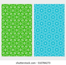 set of 2 floral seamless pattern. abstract geometry shape. vector illustration. modern ornament. for design wedding invitation, background, wallpaper, greeting card