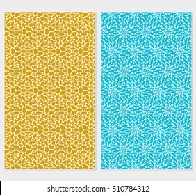 set of 2 floral seamless pattern. abstract geometry shape. vector illustration. modern ornament. for design wedding invitation, background, wallpaper, greeting card