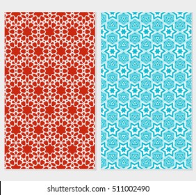 set of 2 floral seamless pattern. abstract geometry shape. vector illustration. modern ornament. for design wedding invitation, background, wallpaper, greeting card