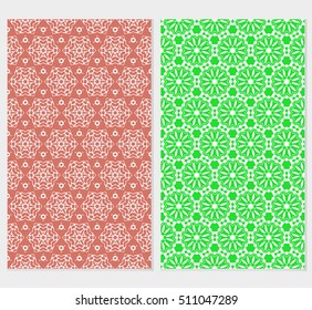set of 2 floral seamless pattern. abstract geometry shape. vector illustration. modern ornament. for design wedding invitation, background, wallpaper, greeting card