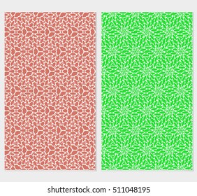 set of 2 floral seamless pattern. abstract geometry shape. vector illustration. modern ornament. for design wedding invitation, background, wallpaper, greeting card