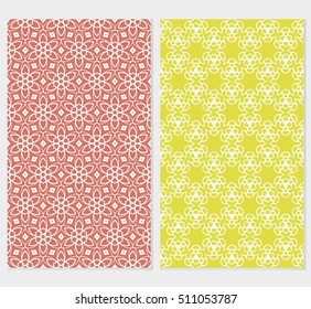 set of 2 floral seamless pattern. abstract geometry shape. vector illustration. modern ornament. for design wedding invitation, background, wallpaper, greeting card