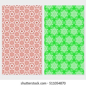 set of 2 floral seamless pattern. abstract geometry shape. vector illustration. modern ornament. for design wedding invitation, background, wallpaper, greeting card