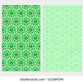 set of 2 floral seamless pattern. abstract geometry shape. vector illustration. modern ornament. for design wedding invitation, background, wallpaper, greeting card