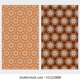 set of 2 floral seamless pattern. abstract geometry shape. vector illustration. modern ornament. for design wedding invitation, background, wallpaper, greeting card