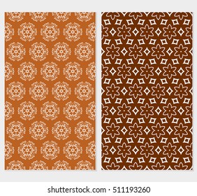set of 2 floral seamless pattern. abstract geometry shape. vector illustration. modern ornament. for design wedding invitation, background, wallpaper, greeting card