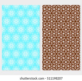 set of 2 floral seamless pattern. abstract geometry shape. vector illustration. modern ornament. for design wedding invitation, background, wallpaper, greeting card