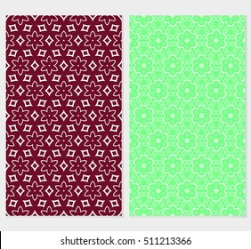 set of 2 floral seamless pattern. abstract geometry shape. vector illustration. modern ornament. for design wedding invitation, background, wallpaper, greeting card