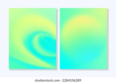 Set of 2 gradient backgrounds in green and yellow colors. For covers, wallpapers, branding, posters, social media and other projects. For web and print.