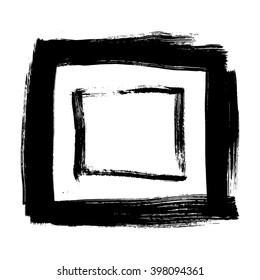 Set of 2 grunge black abstract textured vector square frames. Vector design grunge elements. Vector abstract backgrounds. Vector abstract shapes. Vintage vector square frames. Retro vector frames.