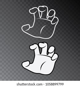 Set Of 2 Hands Grabbing Icon Vector Illustration