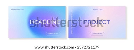 Set of 2 horizontal grainy gradient backgrounds in soft pastel colors. For covers, wallpapers, branding and other projects. Just add your text.
