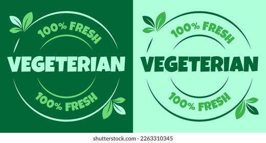 Conjunto de 2 íconos para vegetarianos en un fondo claro y oscuro. Imágenes para un estilo de vida saludable. Ilustración del vector