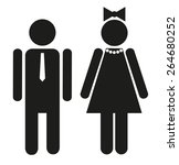 Set of 2 isolated silhouettes for lady and gentleman