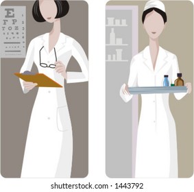 A set of 2 medical illustrations.