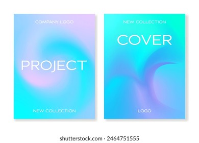 
Set of 2 modern cover templates with wavy abstract gradients of blue, cyan and pink colors. For brochures, booklets, banners, posters, business cards, social media and more. Just add your text.