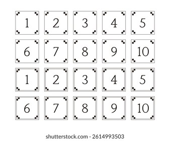 Set of 2 Number Designs Using Squares and Lines