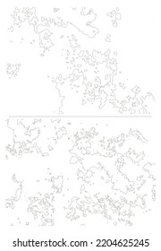 Set of 2 Russia topographic map, contour vector background.