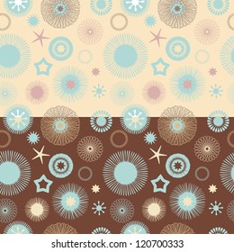 Set of 2 seamless abstract floral patterns background for your wallpaper, pattern fills, web page background,surface textures.