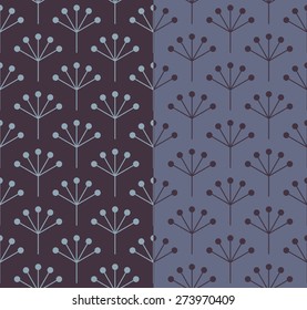 Set of 2 seamless floral patterns