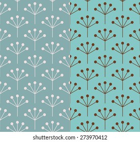 Set of 2 seamless floral patterns