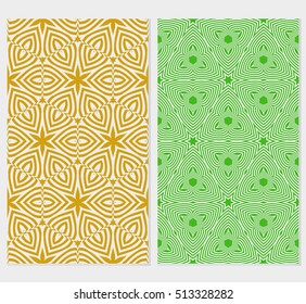 set of 2 seamless ornament. Ethnic geometric pattern. optical illusion. vector illustration. for interior design, printed, wallpaper, fashion