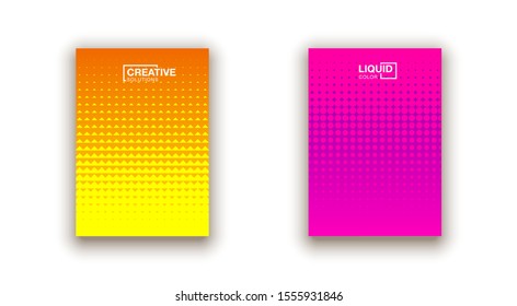 set of 2 Social media duotone gradient background. Social network stories soft colorful theme pack. Rainbow graphic display, wallpaper. vibrant mobile app design set Blending bright duo color template