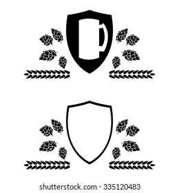 Set of 2 styled label of beer. Good as a template of advertisement.