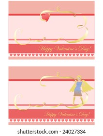 Set of 2 Valentine's Day cards with place for your text