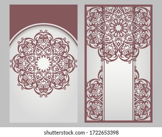 Conjunto de 2 vectoriales abstractos de cartas naturales ornamentales. Plantillas de banderas étnicas