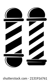 Set 2 Vector Barber Shop Lamp Sign, Isolated on White
