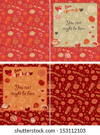 Set of 2 vector food banner or card with plenty of space for text for cafe/restaurant