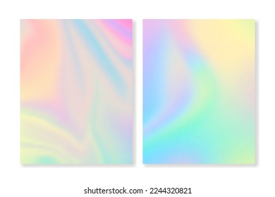 Set 2 vector gradient backgrounds and holographic effect  For brochures  booklets  posters    wallpapers  branding  business cards  social media   other projects 