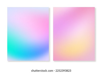 Set of 2 vector gradient backgrounds with imitation of colorful highlights. For covers, wallpapers, branding, social media, and other projects.