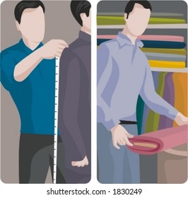 A set of 2 vector illustration of tailors.