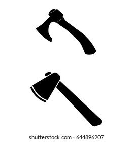 Set of 2 vectors. Pictogram ax icon. Black icon on white background.