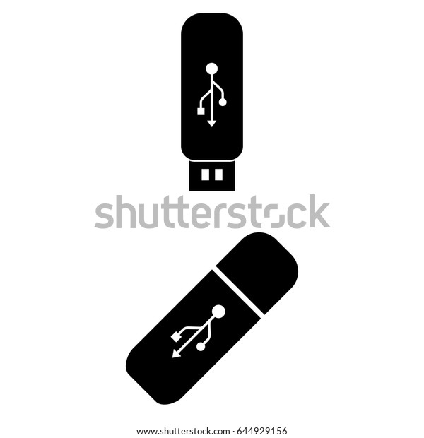 Set 2 Vectors Pictogram Usb Icon Stock Vector (Royalty Free) 644929156 ...