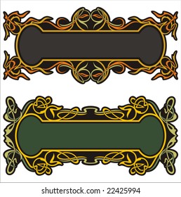 A set of 2 very CLEAN and EXQUISITE color panels with ornamental elements.
