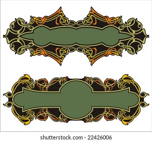A set of 2 very CLEAN and EXQUISITE color panels with ornamental elements.