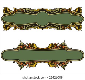 A set of 2 very CLEAN and EXQUISITE color panels with ornamental elements.