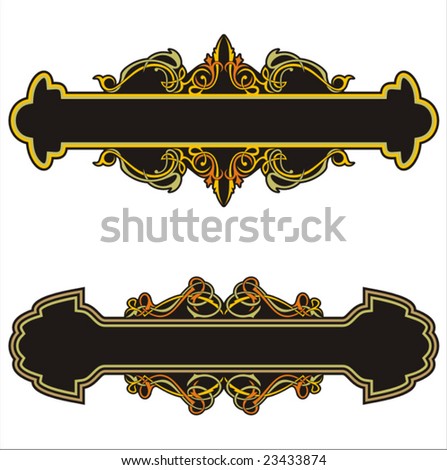 A set of 2 very CLEAN and EXQUISITE color panels with ornamental elements.