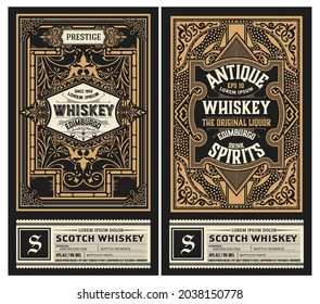 Set of 2 vintage labels for packing